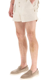 Etro Multi Pocket High Waist Shorts   White