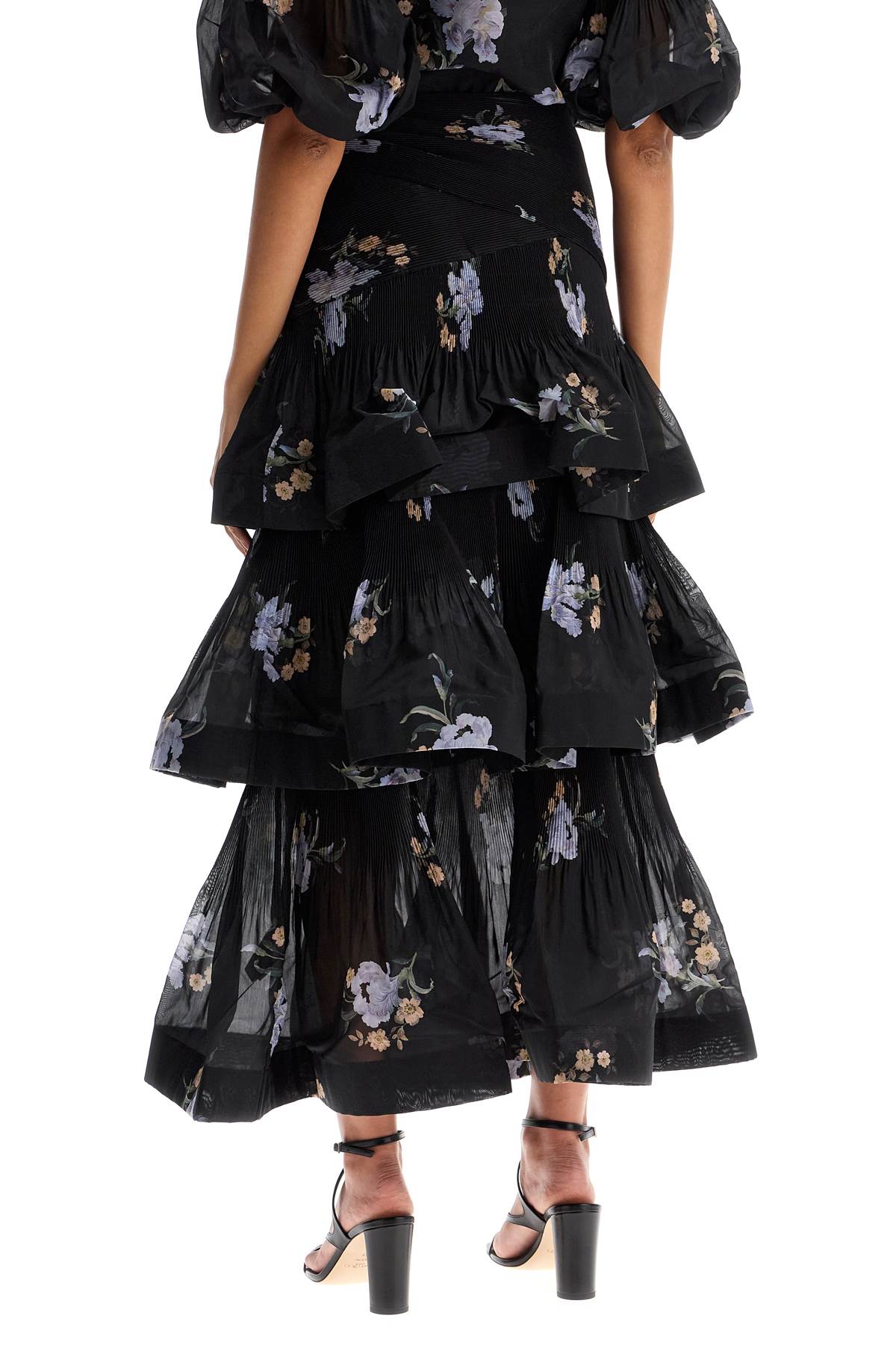 Zimmermann Zimmermann pleated ruffle skirt with floral print