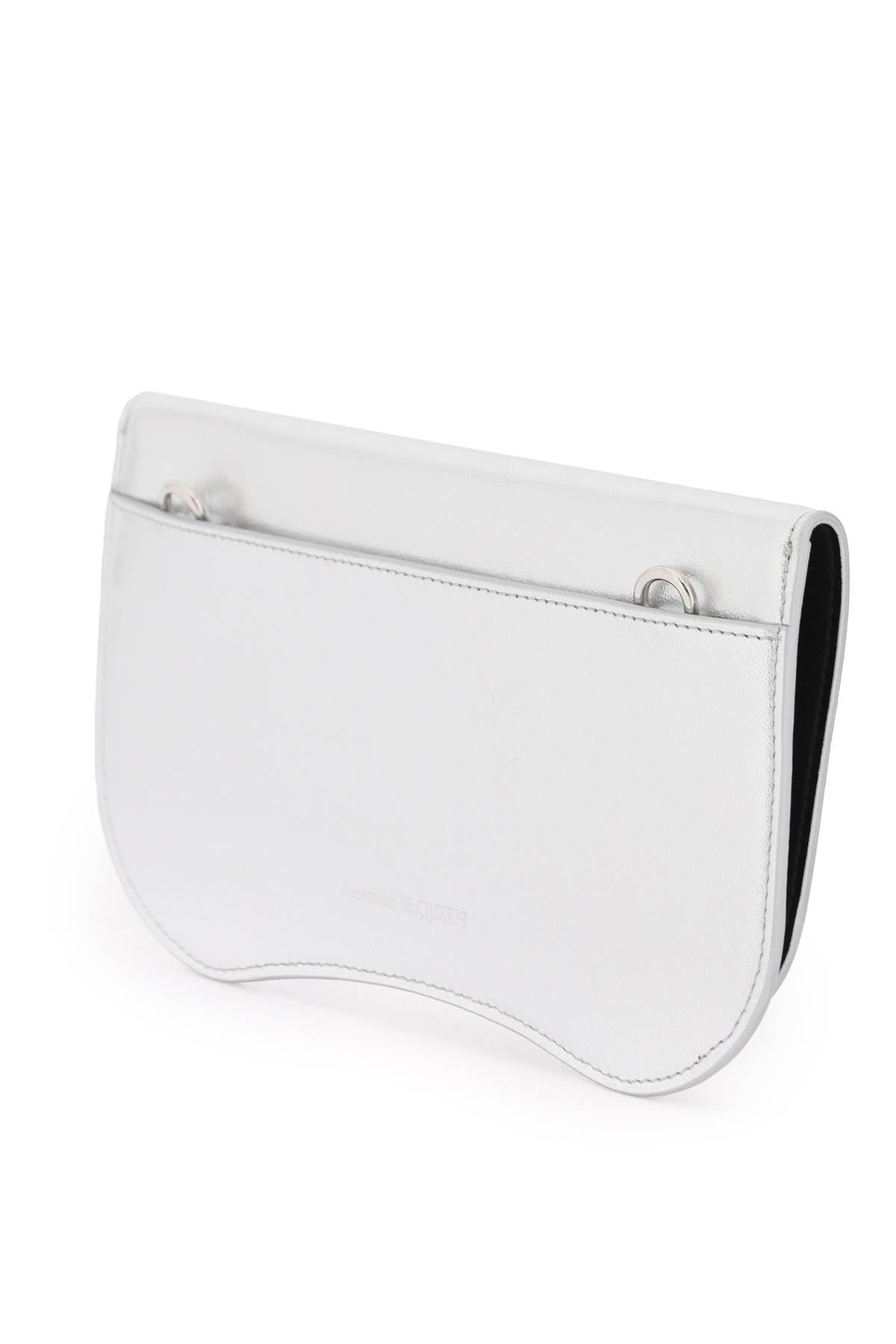 Alexander Mcqueen Seal Crossbody Pouch   Silver