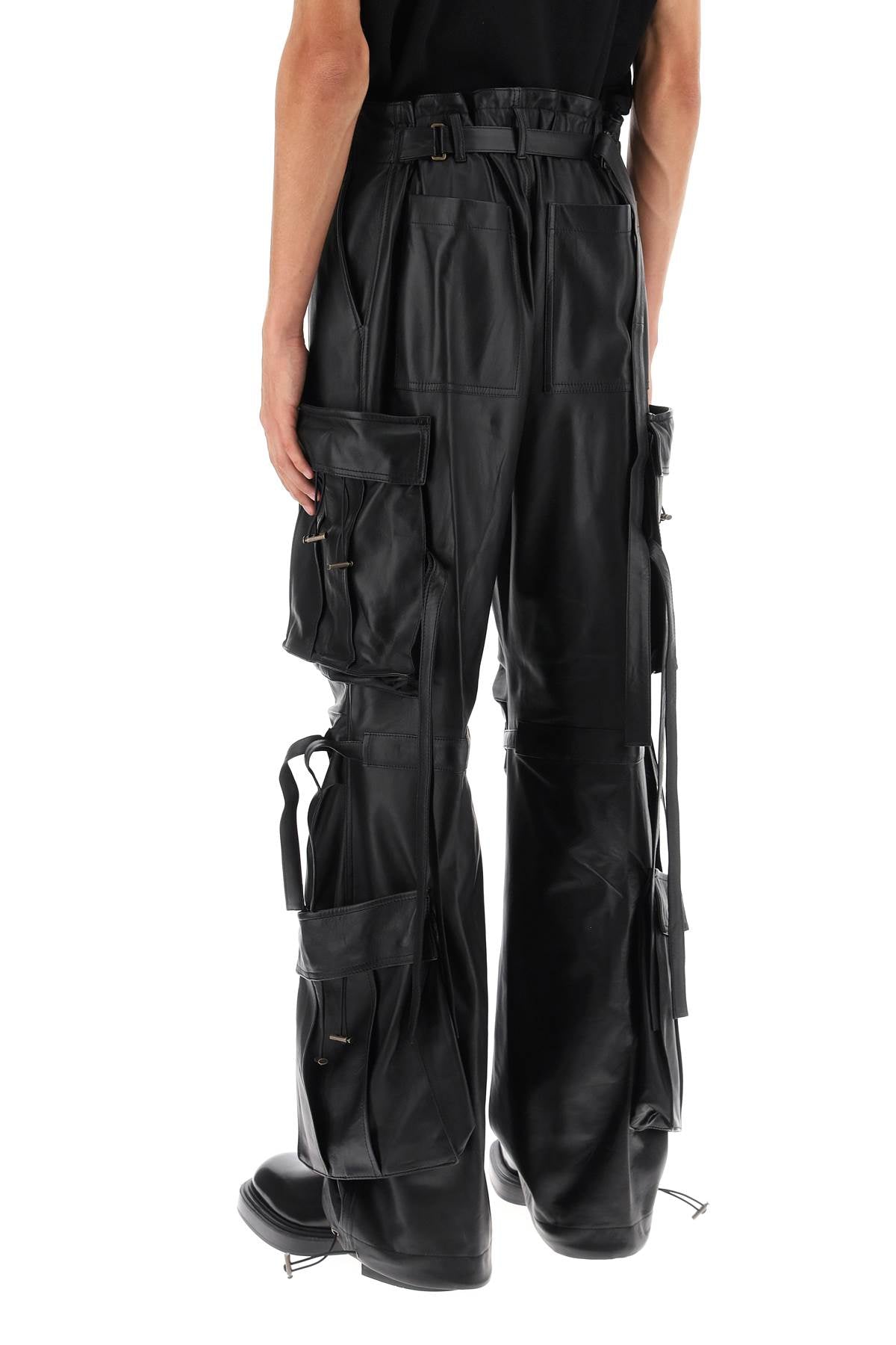 Darkpark Luis Lamb Leather Cargo Pants   Black