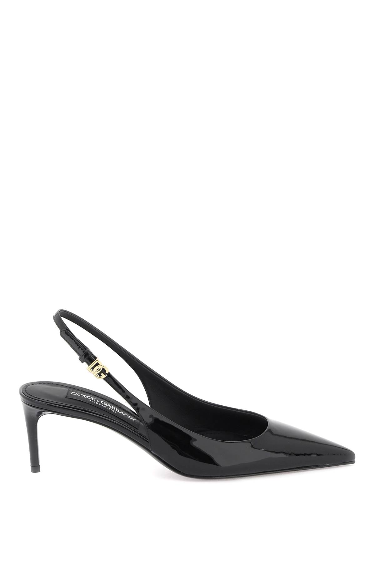 Dolce & Gabbana Patent Leather Slingback Pumps   Black