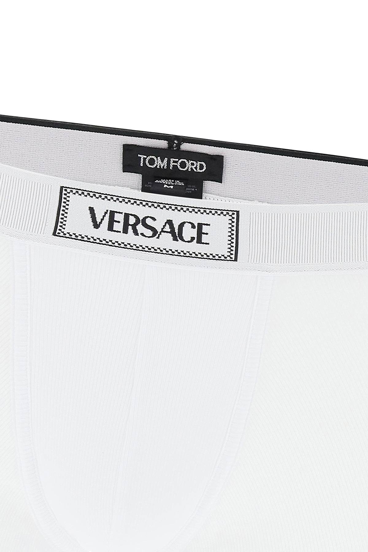 Versace Intimate Boxer Shorts With Logo Band   White