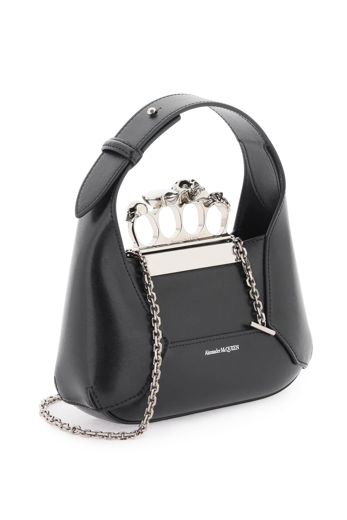 Alexander Mcqueen The Jewelled Hobo Mini Bag   Black