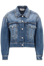 Alexander Mcqueen Denim Cocoon Jacket   Blue