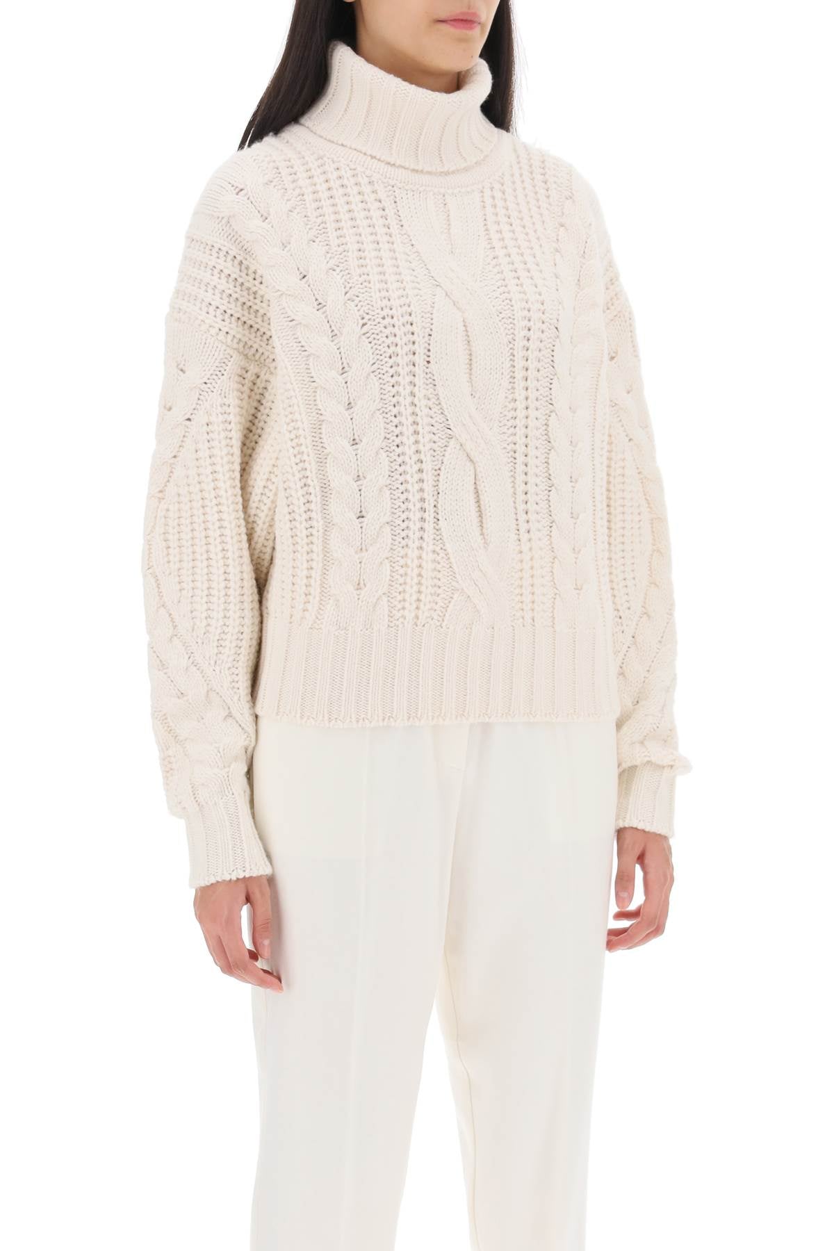 Mvp Wardrobe Visconti Cable Knit Sweater   White