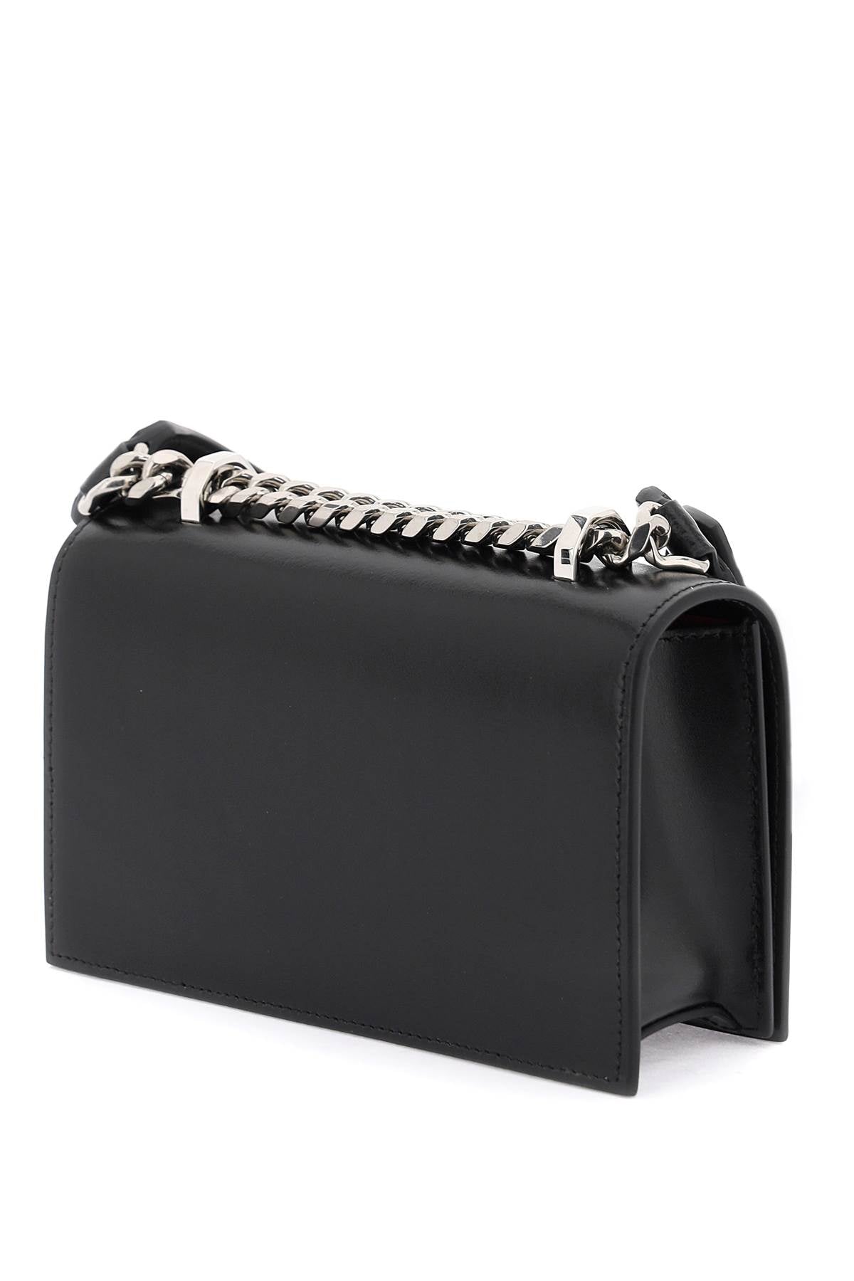 Alexander Mcqueen Mini 'Jewelled Satchel' Bag   Black