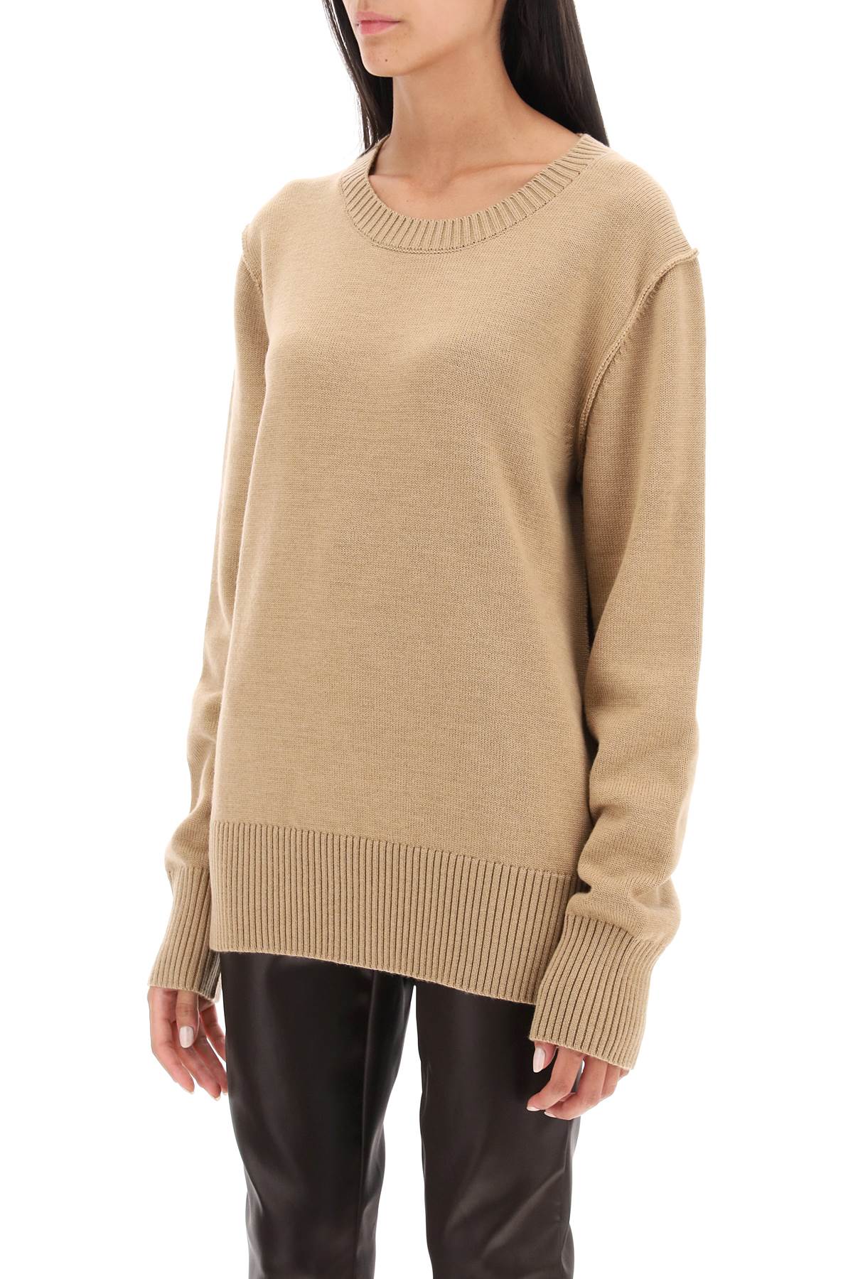 Dolce & Gabbana Oversized Wool Sweater   Beige