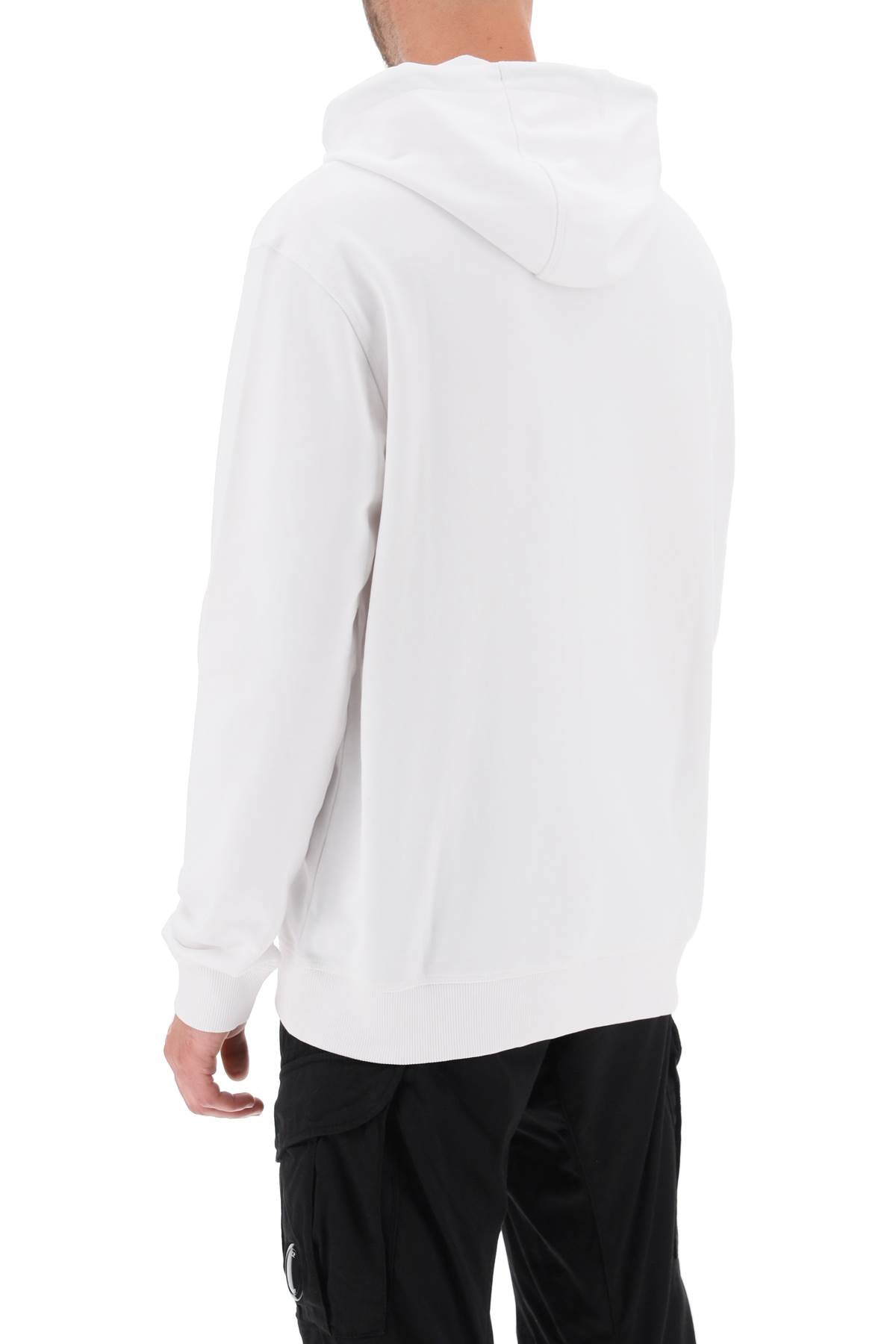 Hugo Logo Box Hoodie   White