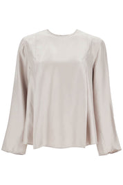 Loulou Studio Silk Adalyn Blouse   Grey