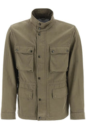 Woolrich "field Jacket In Cotton And Linen Blendreplace With Double Quote   Green