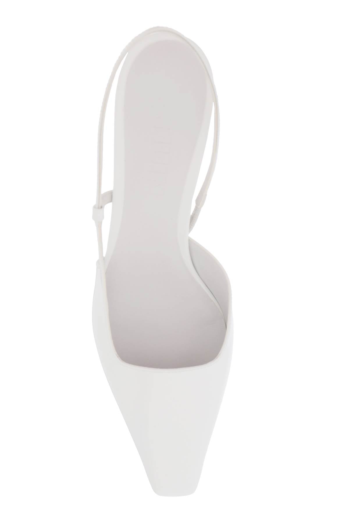 3 Juin Slingback Patent Leather Dé   White