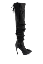 Roger Vivier 'Choc Buckle Boots With Ruffles   Black