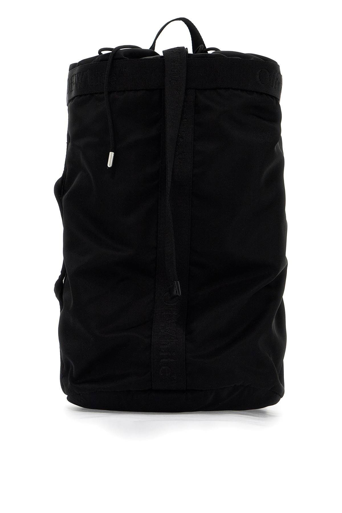 Off White Nylon Backpack For Everyday   Black