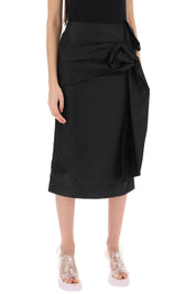 Simone Rocha Pencil Skirt With Floral Applique   Black