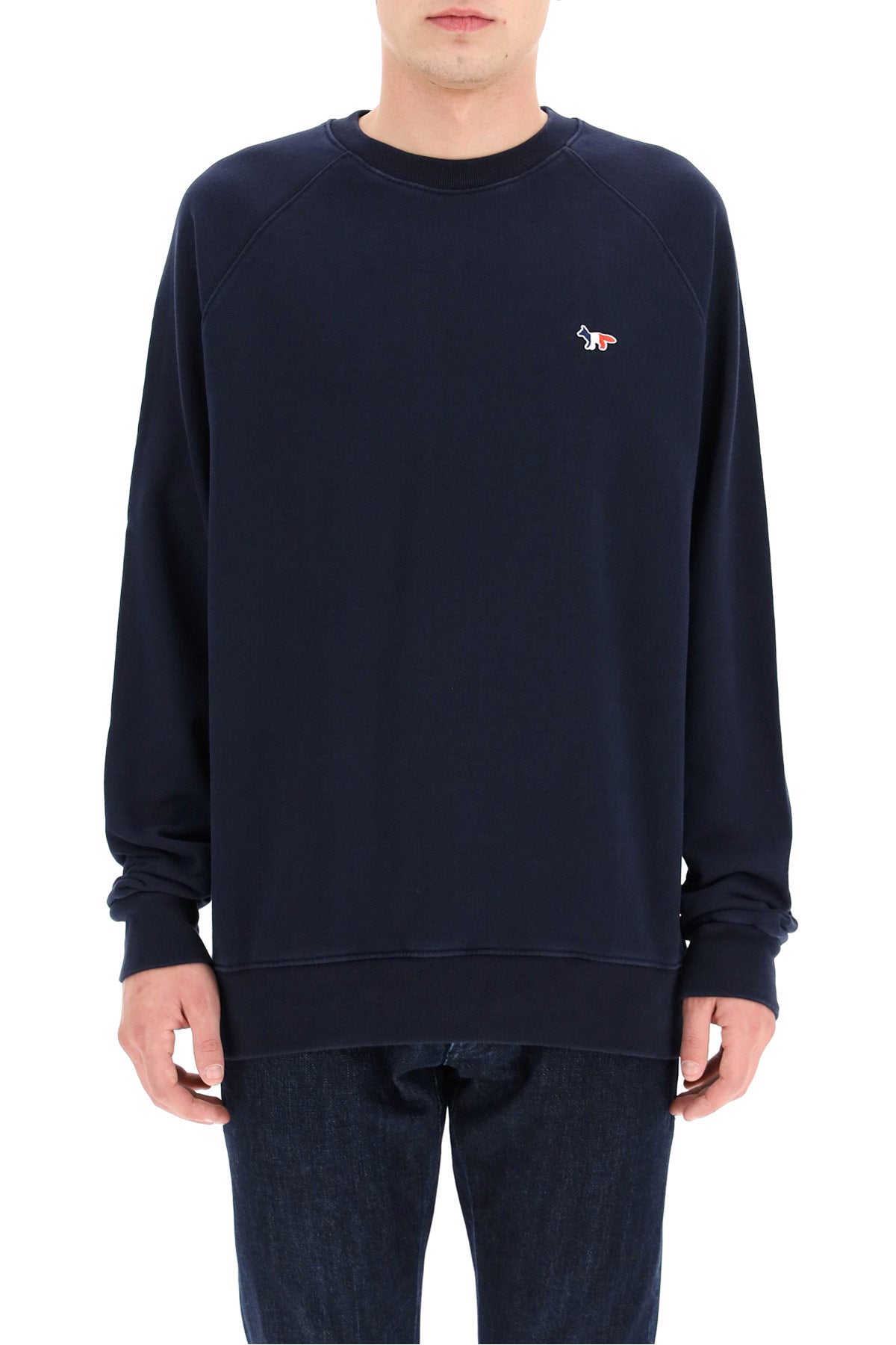 Maison Kitsune Tricolor Fox Sweatshirt   Blue