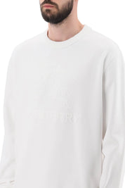 Burberry 'Rayner' Crew Neck Sweatshirt With Equestrian Knight   White