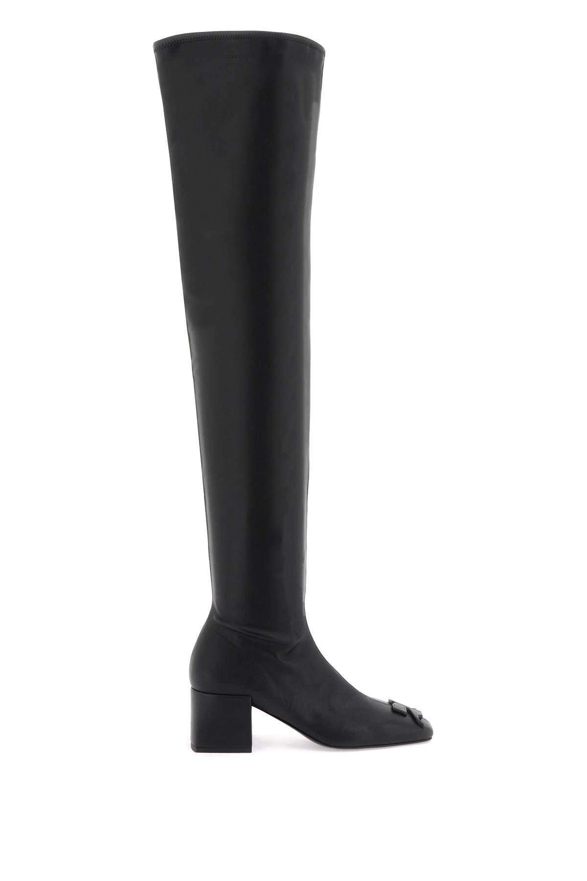 Courreges Faux Leather High Boots   Black