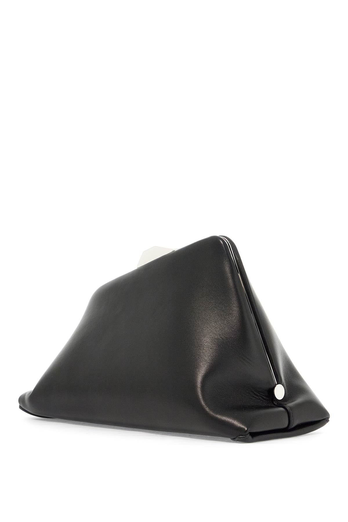 The Attico Replace With Double Quoteday Off Nappa Clutch   Black