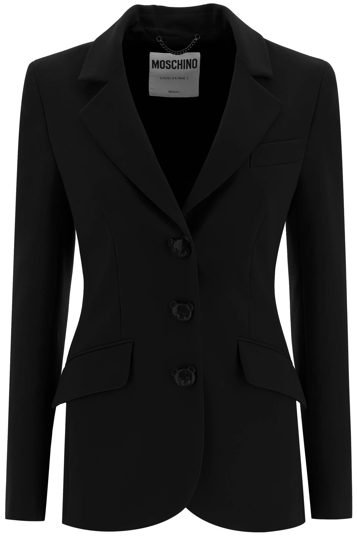 Moschino Blazer With Teddy Bear Buttons   Black