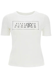 Mm6 Maison Margiela Numeric Logo T Shirt With Seven   White