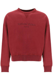 Maison Margiela Reverse Logo Sweatshirt With Hood   Red