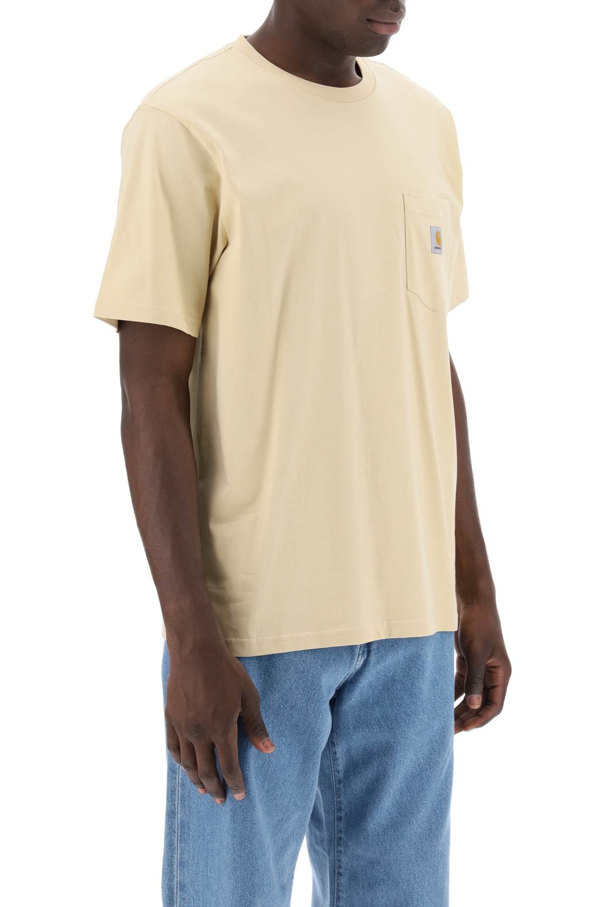 Carhartt Wip T Shirt With Chest Pocket   Neutral