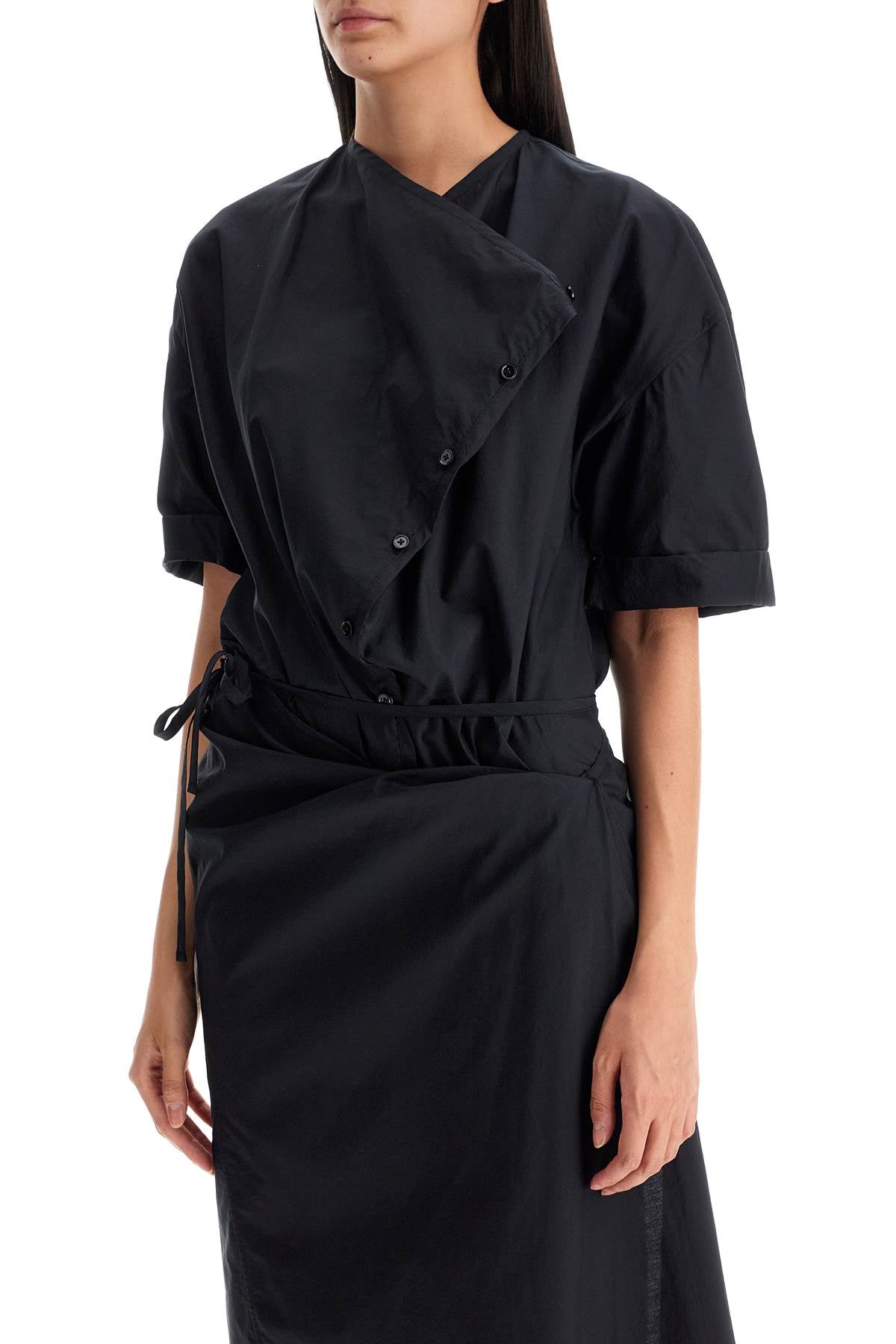 Lemaire Asymmetric Button Down Chemisier   Black