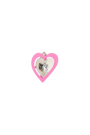 Saf Safu 'Pink Neon Heart' Clip On Earrings   Silver