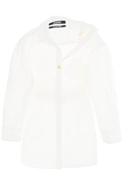 Jacquemus Replace With Double Quotethe Mini Shirt Dress Chemise G   White