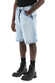 Dsquared2 Denim Palm Beach Wash Surfer Bermuda Shorts   Light Blue