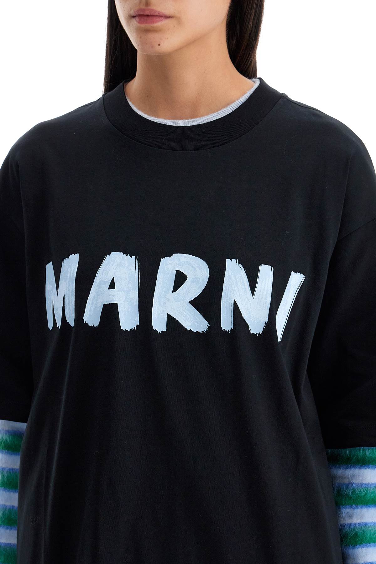 Marni Oversized Logo T   Black