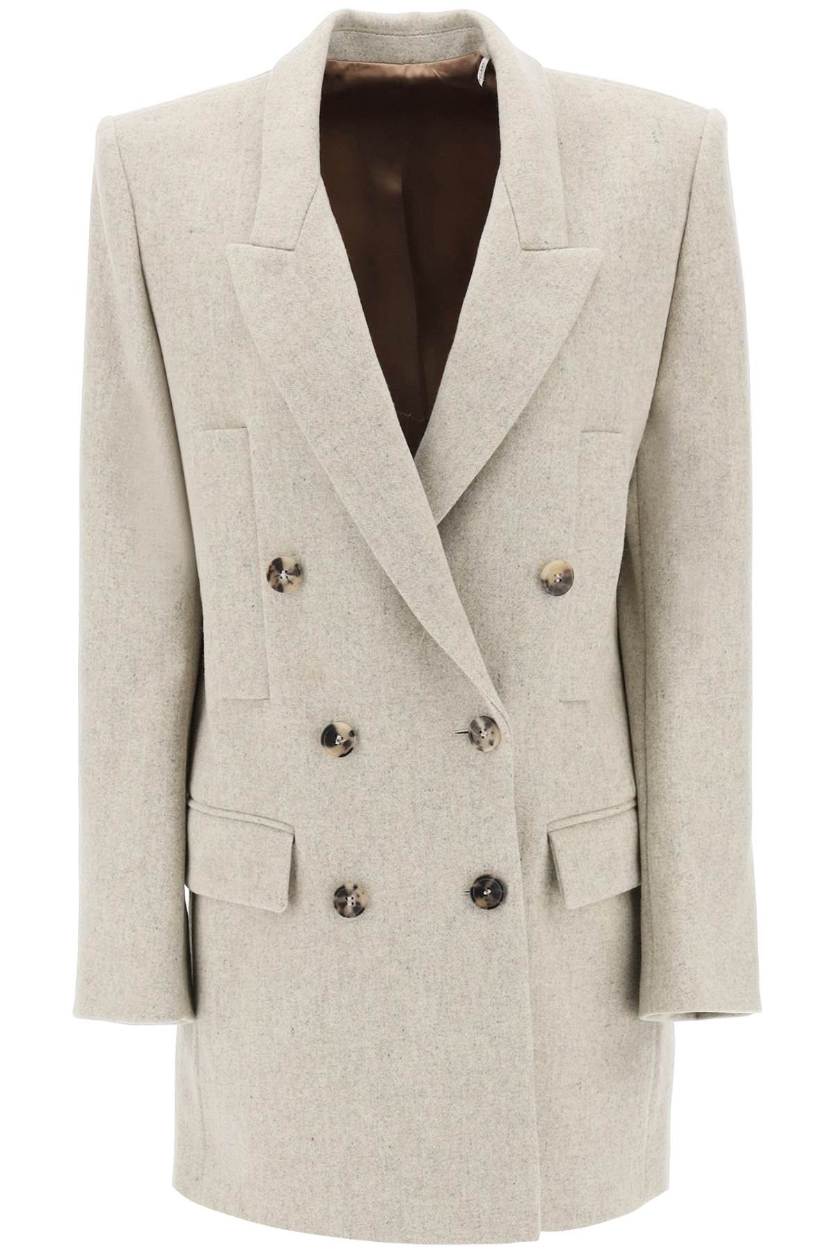 Isabel Marant Floyd Wool Crepe Blazer   Beige