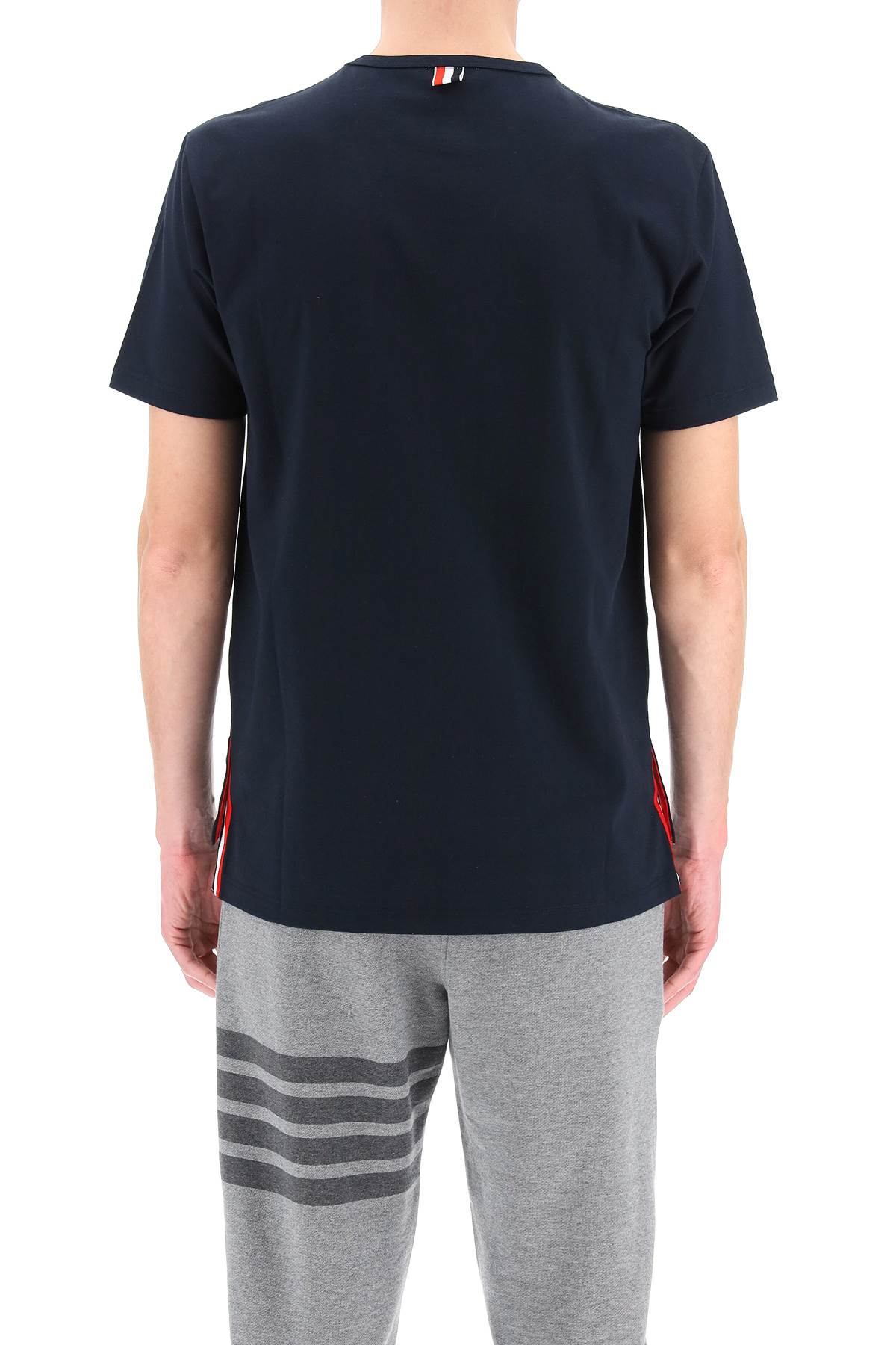 Thom Browne T Shirt With Chest Pocket   Blue