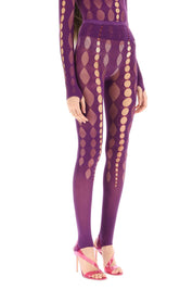 Rui Beaded See Through Leggings   Purple