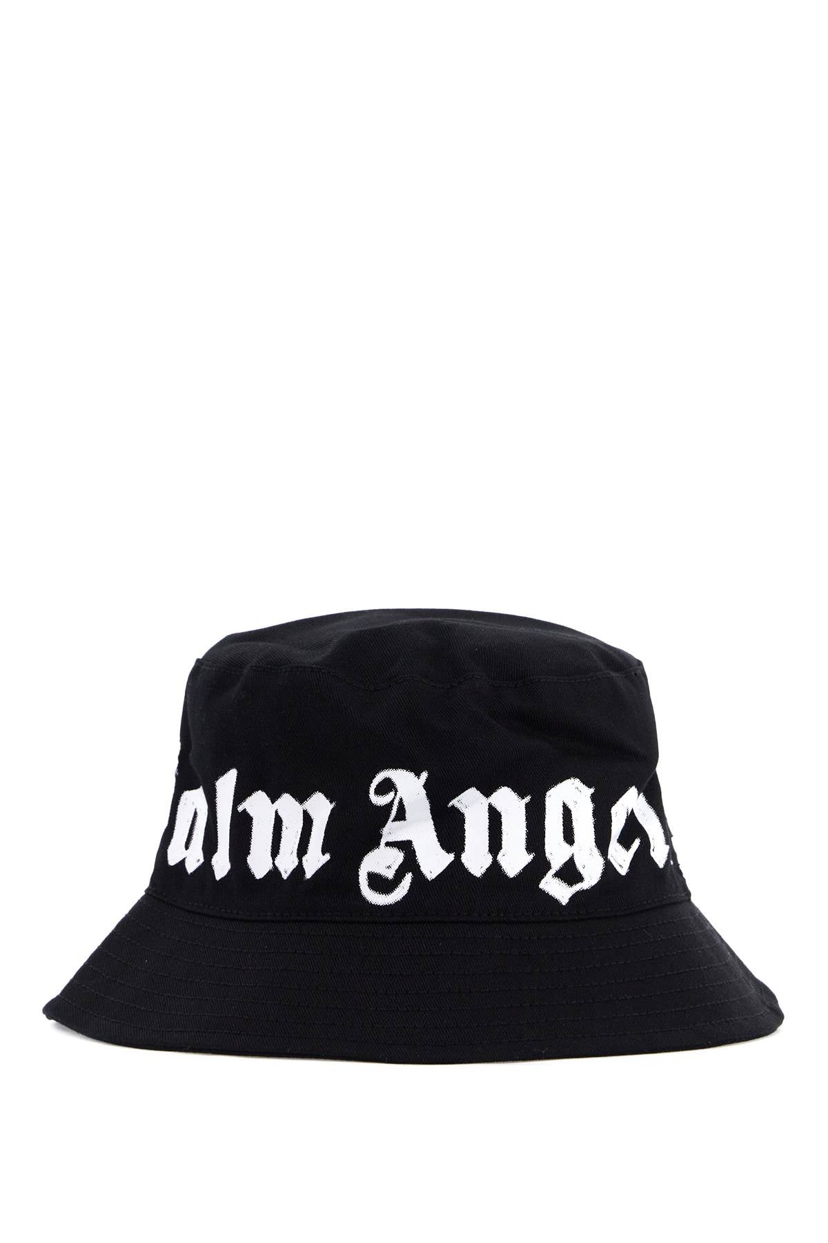 Palm Angels Bucket Hat With Logo Print   Black