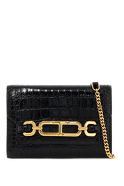 Tom Ford Replace With Double Quoteembossed Crocodile Leather Mini Clutch   Black