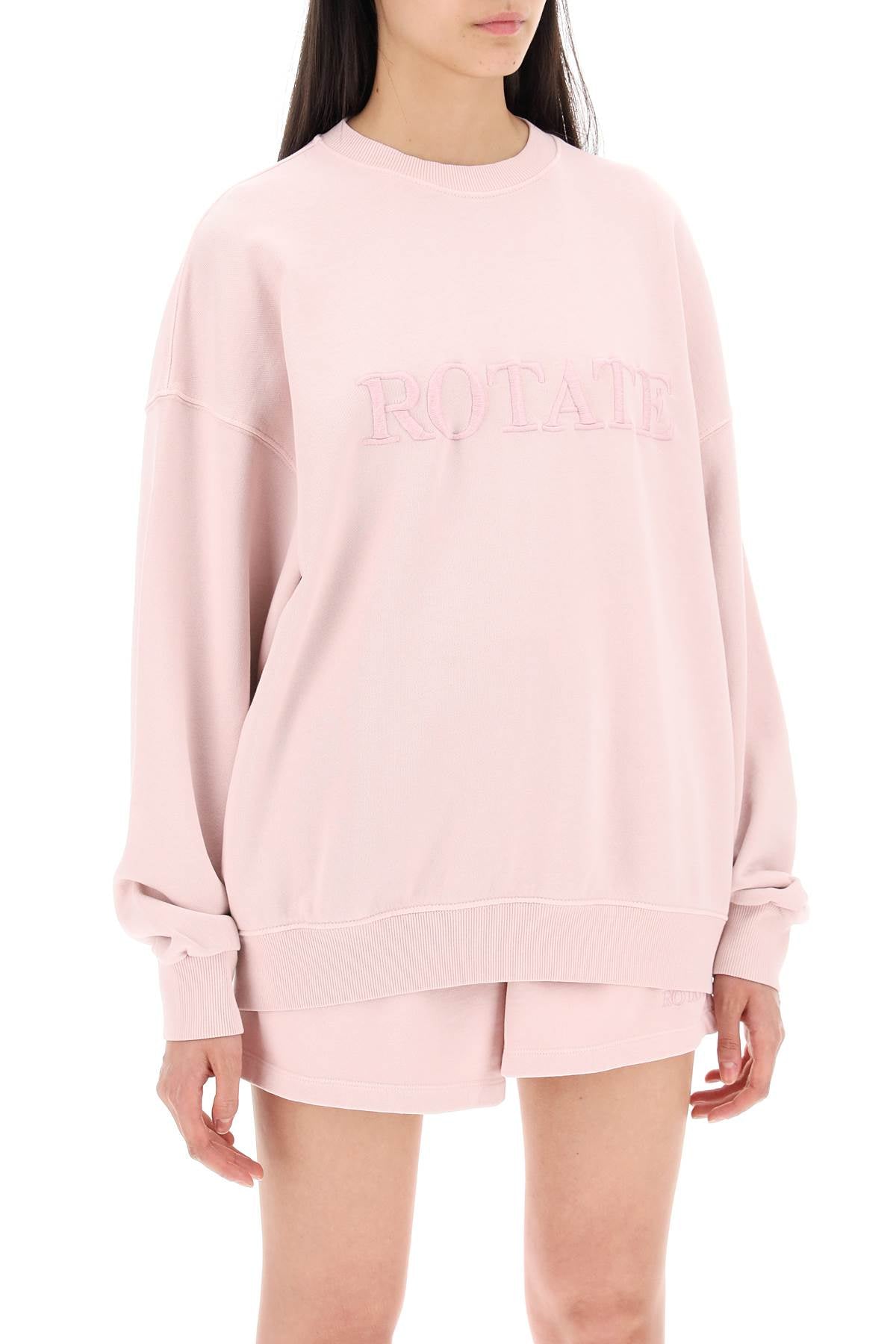 Rotate Organic Cotton Crewneck Sweatshirt   Pink