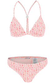 Moncler Bikini Set With Logo Print   White