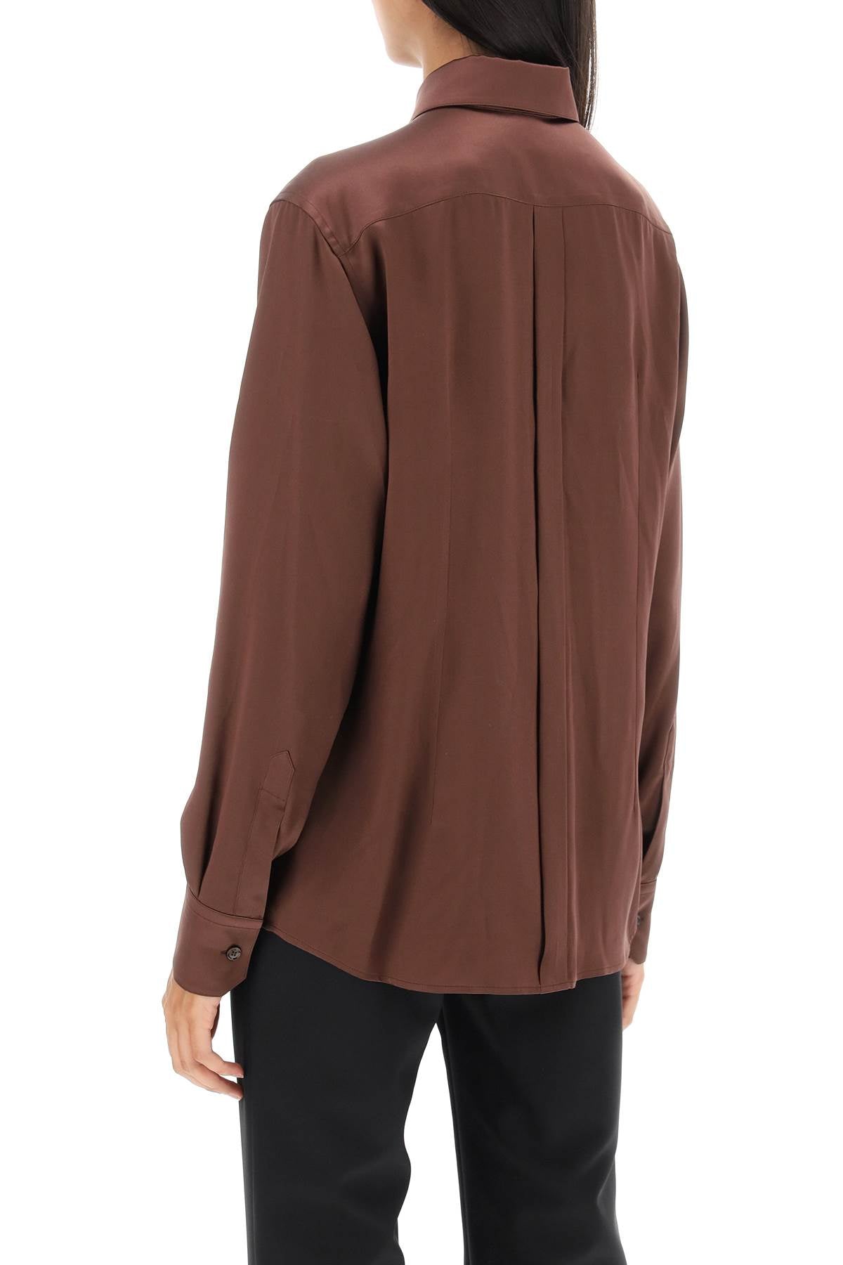 Dolce & Gabbana Silk Satin Shirt   Brown