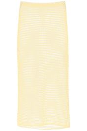 Paloma Wool Replace With Double Quoteknitted Midi Skirt With Perfor   Yellow