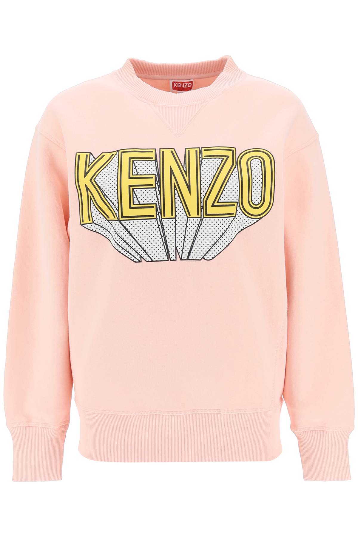 Kenzo 3d Printed Crew Neck Sweatshirt   Pink