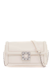 Roger Vivier Mini Leather Très Vivier Bucket Bag   White