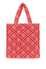 Tory Burch T Monogram Terry Tote Bag   Red