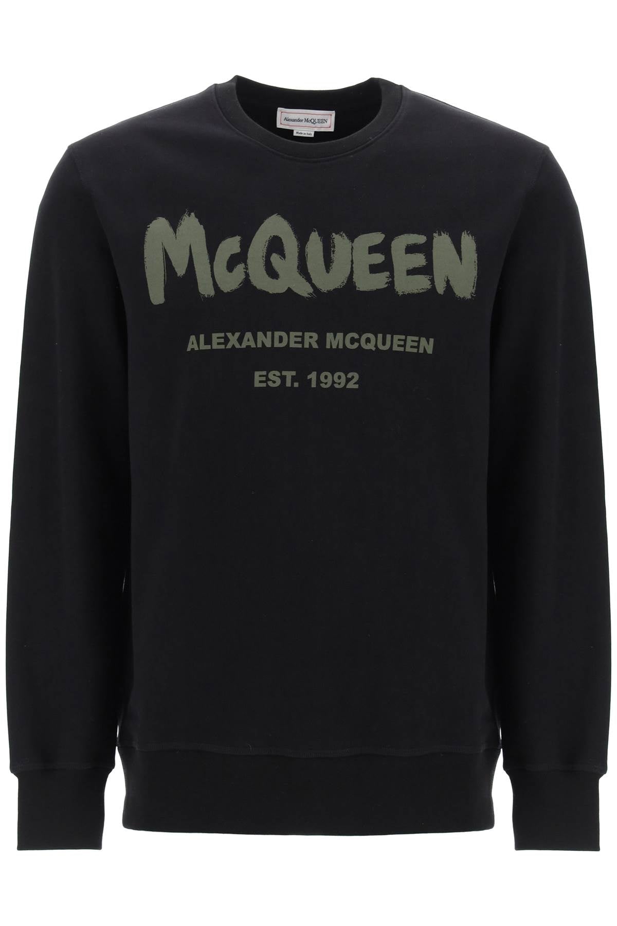 Alexander Mcqueen Mcqueen Graffiti Sweatshirt   Black