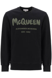 Alexander Mcqueen Mcqueen Graffiti Sweatshirt   Black