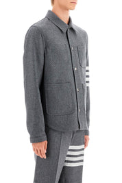 Thom Browne Wool And Cashmere Blend Oversh   Grey