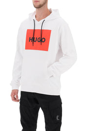 Hugo Logo Box Hoodie   White