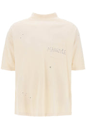 Maison Margiela Handwritten Logo T Shirt With Written Text   Neutral