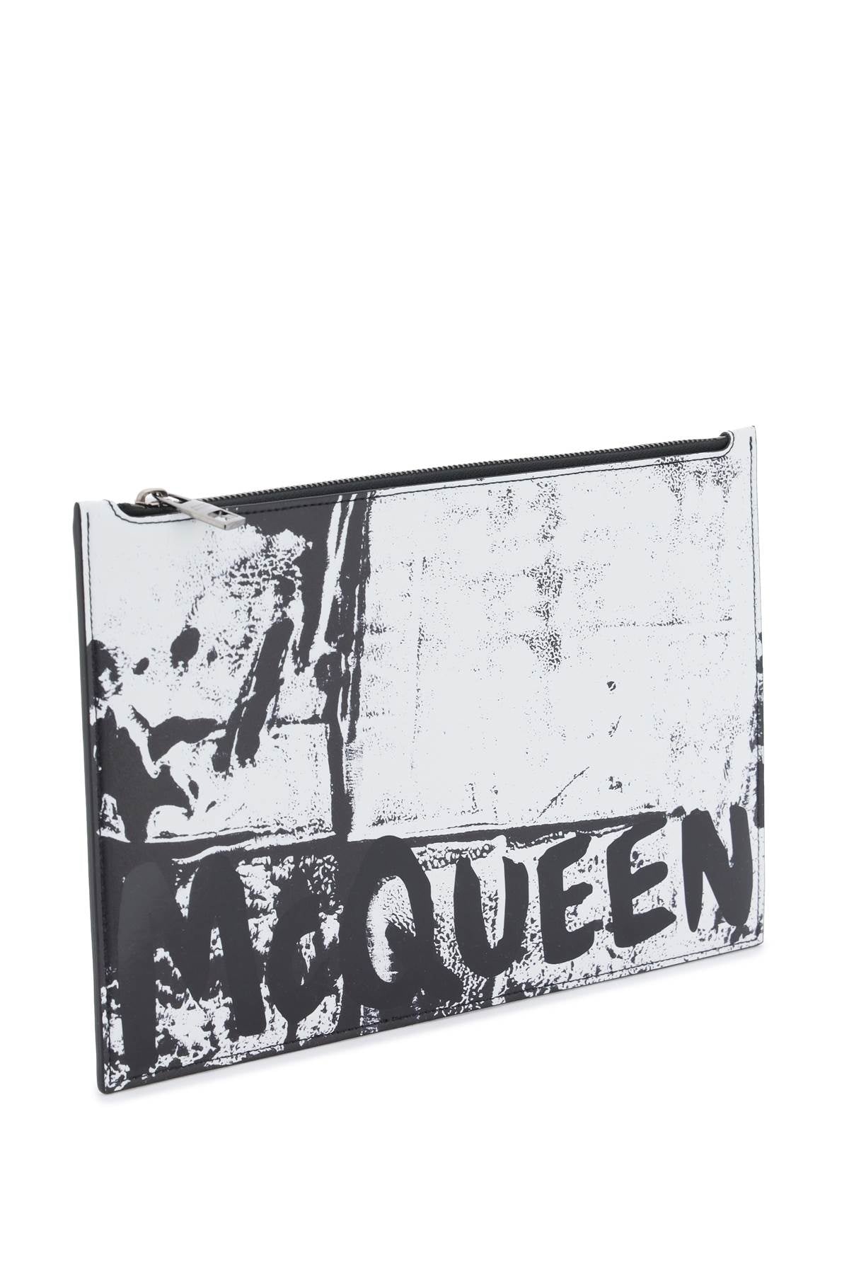 Alexander Mcqueen Graffiti Flat Pouch   Black