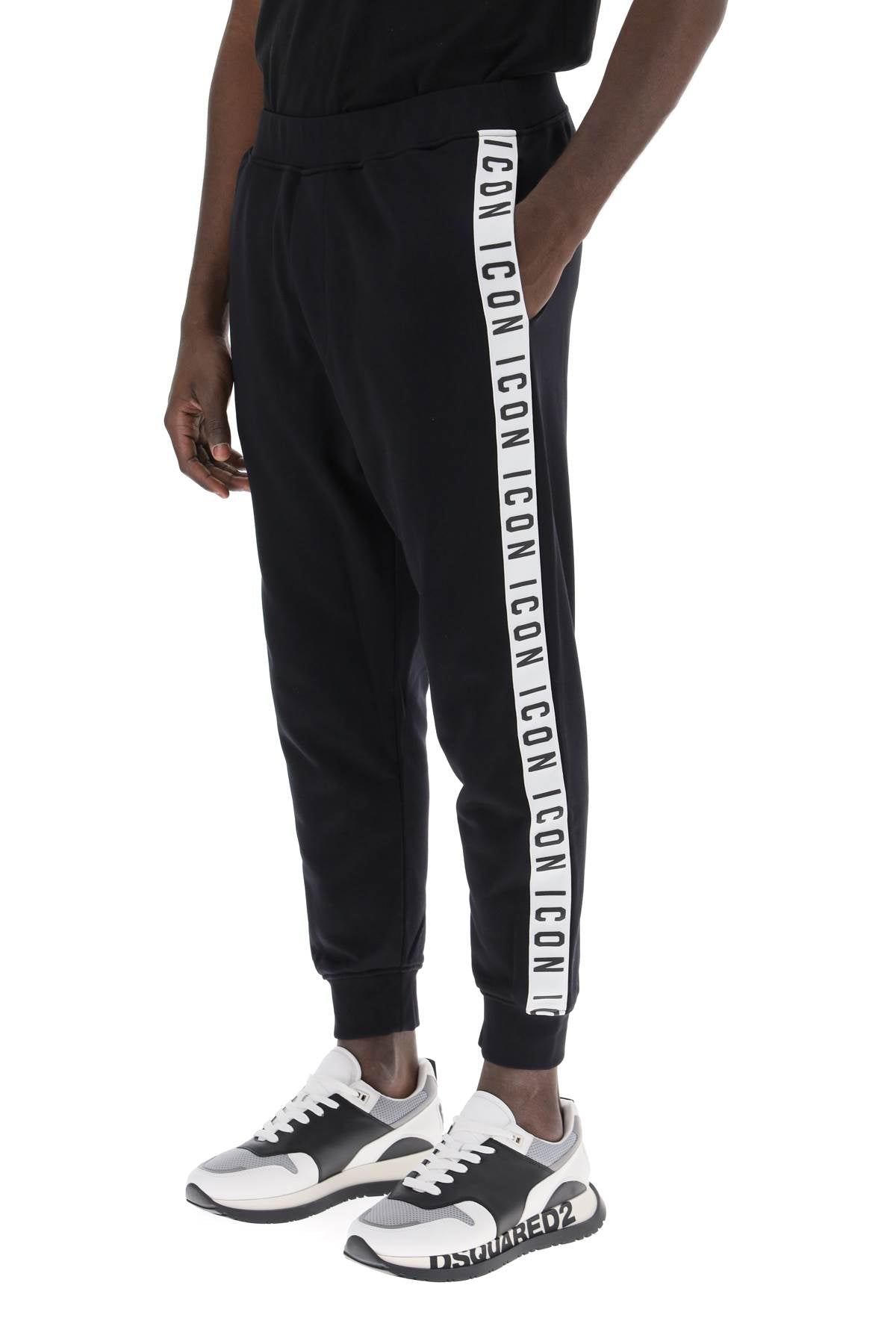 Dsquared2 Dan Joggers With Icon Bands   Black